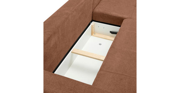 ECKSOFA  in Webstoff Dunkelorange  - Dunkelorange/Schwarz, KONVENTIONELL, Textil/Metall (292/192cm) - Carryhome