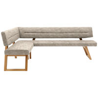ECKBANK Holz, Textil Naturfarben  - Eichefarben/Naturfarben, Konventionell, Holz/Textil (155/225cm) - Dieter Knoll