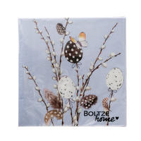 SERVIETTE   17/17/3 cm  - Hellbraun/Hellblau, Basics, Papier (17/17/3cm)