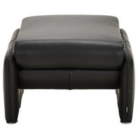 HOCKER Echtleder Schwarz  - Chromfarben/Schwarz, KONVENTIONELL, Leder/Metall (60/42/62cm) - Celina Home