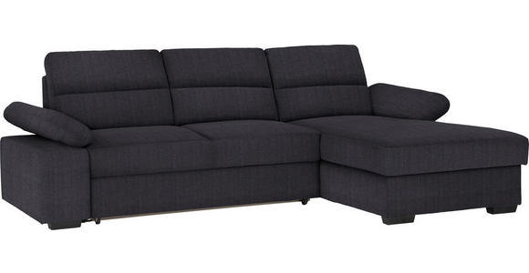 ECKSOFA Anthrazit Webstoff  - Dunkelbraun/Anthrazit, KONVENTIONELL, Kunststoff/Textil (258/166cm) - Cantus