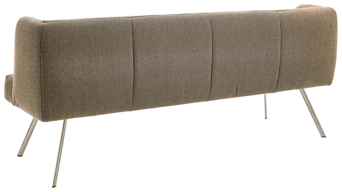 SITZBANK 200/87/64 cm Webstoff Edelstahlfarben, Fango  - Edelstahlfarben/Fango, Design, Textil/Metall (200/87/64cm) - Venjakob
