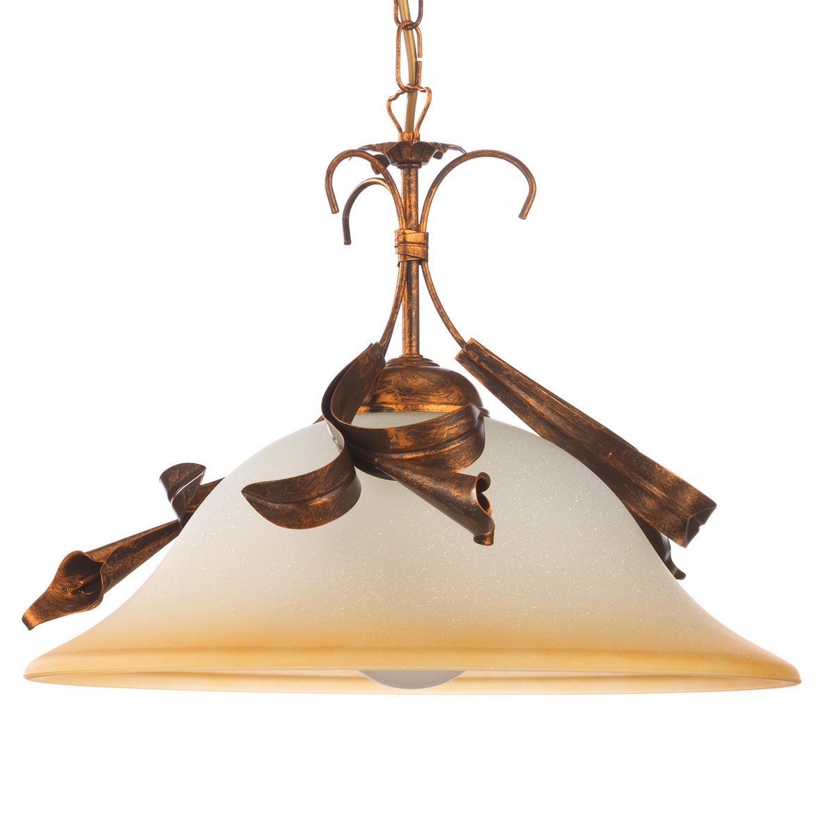 HÄNGELEUCHTE 40/40/90 cm   - Perlmutt/Bronzefarben, KONVENTIONELL, Glas/Metall (40/40/90cm)
