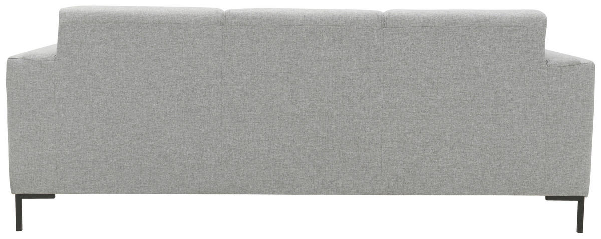 3-SITZER-SOFA Webstoff Silberfarben  - Silberfarben/Schwarz, Design, Textil/Metall (210/82/90cm) - LOOKS by W.Joop