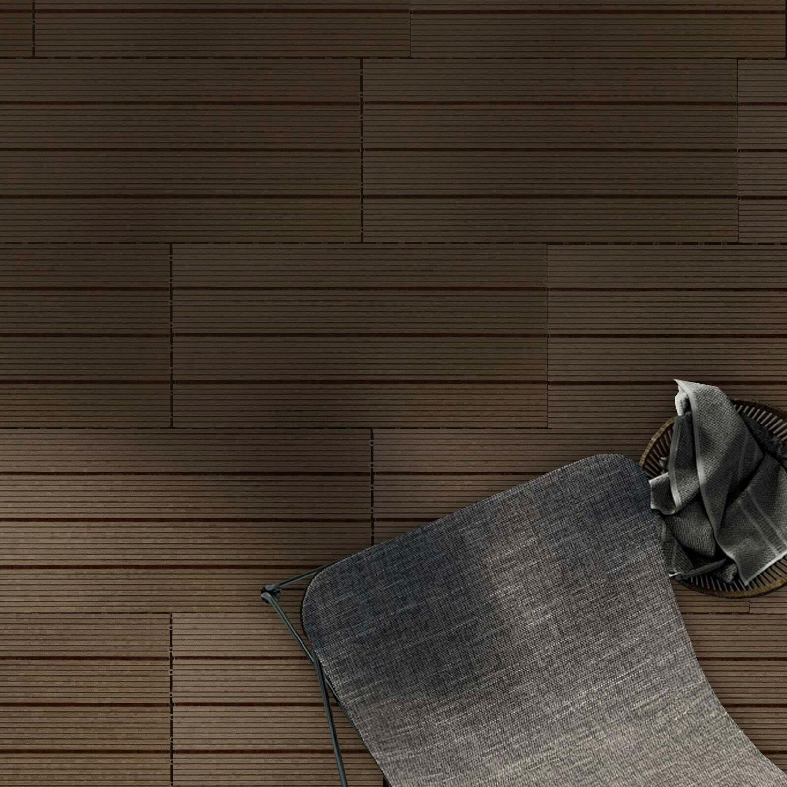 Floordirekt Terrassenfliese Dunkelbraun 30x60 cm