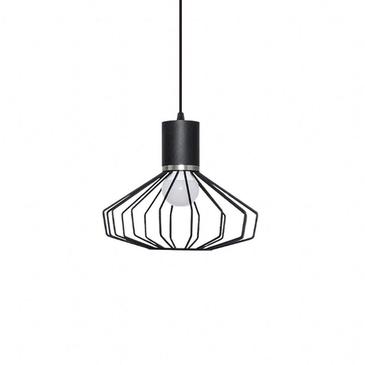 HÄNGELEUCHTE SOLANO 24/24/100 cm   - Schwarz, KONVENTIONELL, Metall (24/24/100cm)