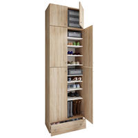 SCHUHSCHRANK  in 70/240/39 cm  - Schwarz/Grau, MODERN, Holzwerkstoff/Kunststoff (70/240/39cm) - MID.YOU