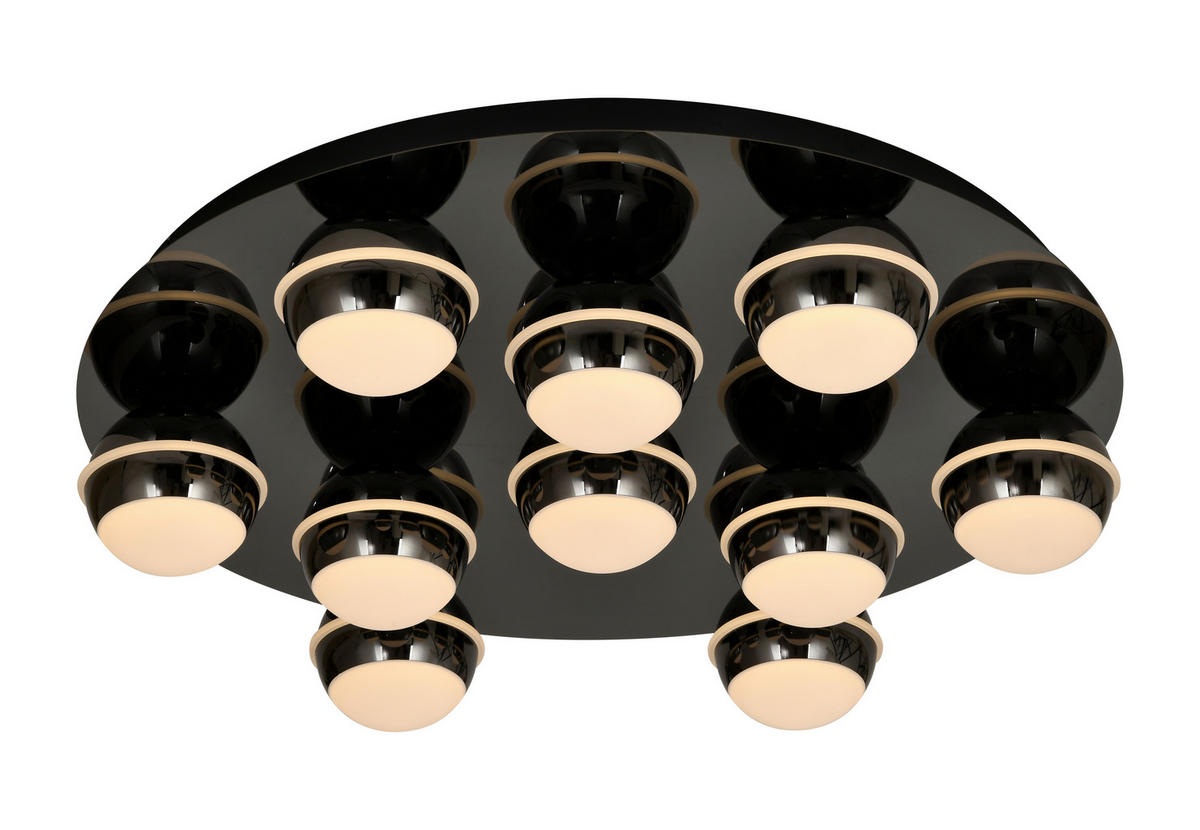 LED-DECKENLEUCHTE Biarritz 60/60/14 cm  - Schwarzchrom, Basics, Kunststoff/Metall (60/60/14cm)