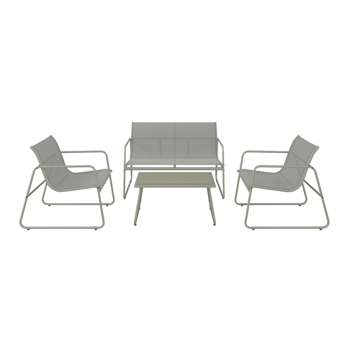 SET MOBILIER DE GRĂDINĂ 4 piese  - gri închis, Modern, sticlă/metal (113/73/74cm) - Xora