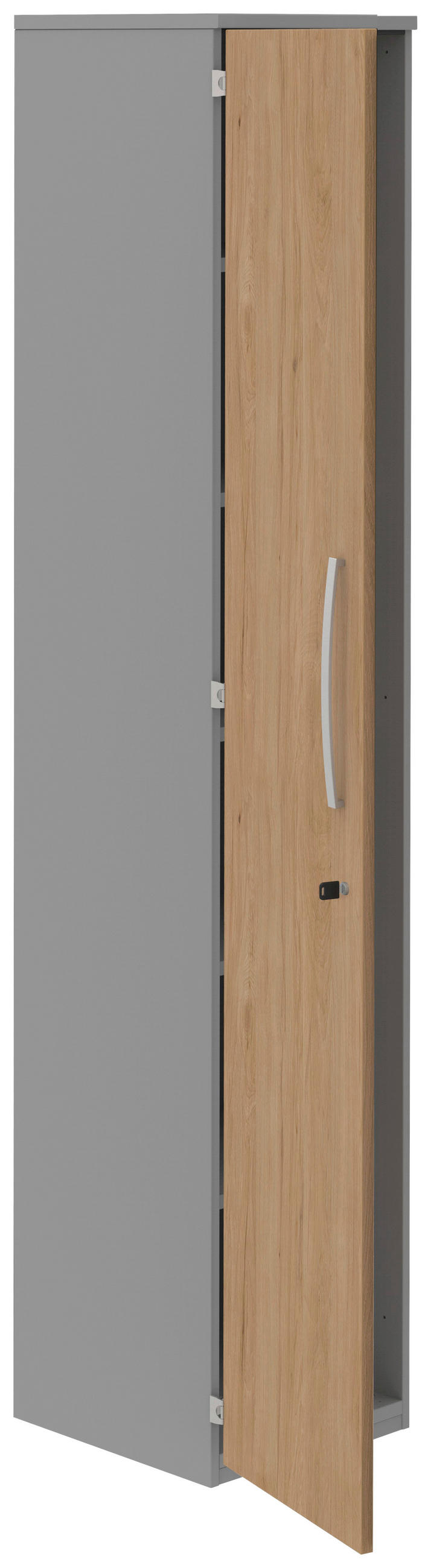 AKTENSCHRANK Grau, Eichefarben  - Eichefarben/Grau, KONVENTIONELL, Holzwerkstoff (40/217,4/43cm) - Moderano