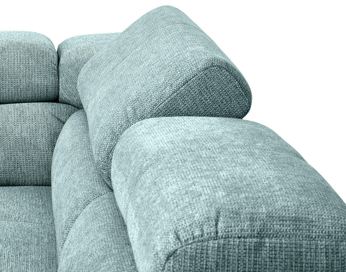 ECKSOFA Salbeigrün Flachgewebe  - Chromfarben/Salbeigrün, KONVENTIONELL, Textil/Metall (282/224cm) - Hom`in