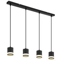 LED-HÄNGELEUCHTE 80/8,2/120 cm  - Schwarz/Weiß, Design, Kunststoff/Metall (80/8,2/120cm) - Globo
