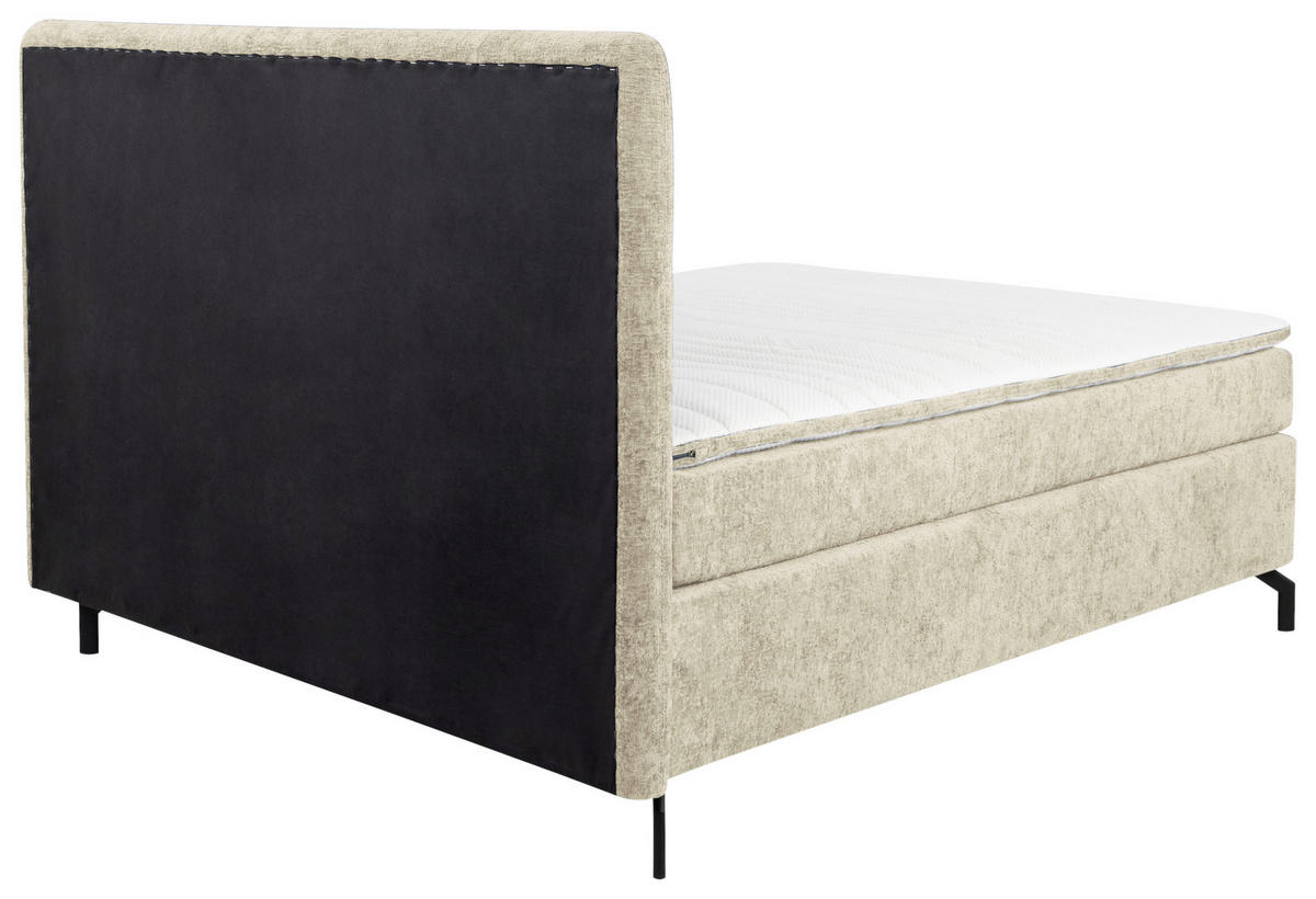BOXSPRINGBETT 180/200 cm  in Champagner  - Champagner/Schwarz, Design, Textil/Metall (180/200cm) - Esposa