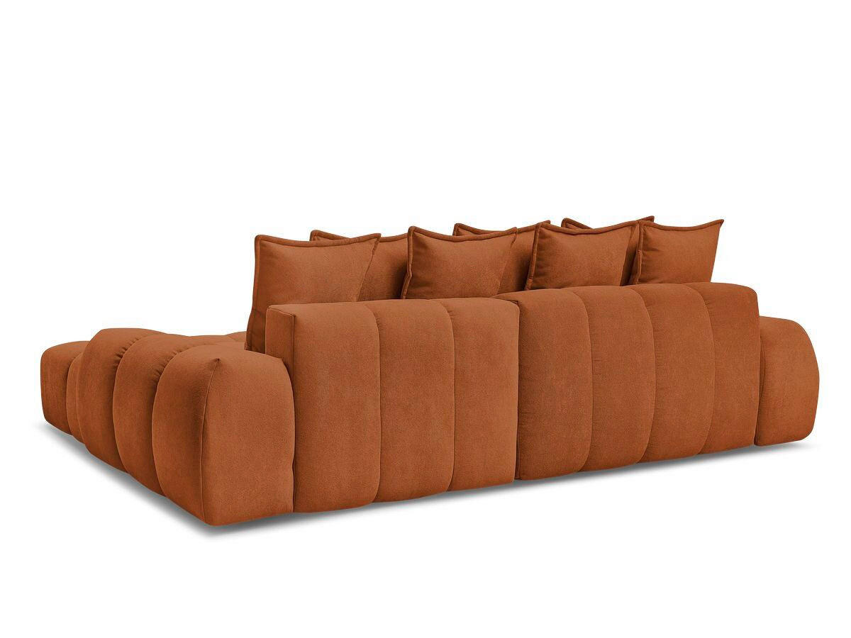ECKSCHLAFSOFA EVEREST  mit Rücken echt, Armteil links, Armteil rechts Struktur Orange  - Schwarz/Orange, MODERN, Kunststoff/Textil (318/180cm) - Livetastic