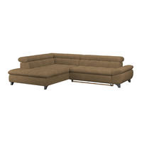ECKSOFA Braun Chenille  - Chromfarben/Braun, KONVENTIONELL, Textil/Metall (234/312cm) - Livetastic