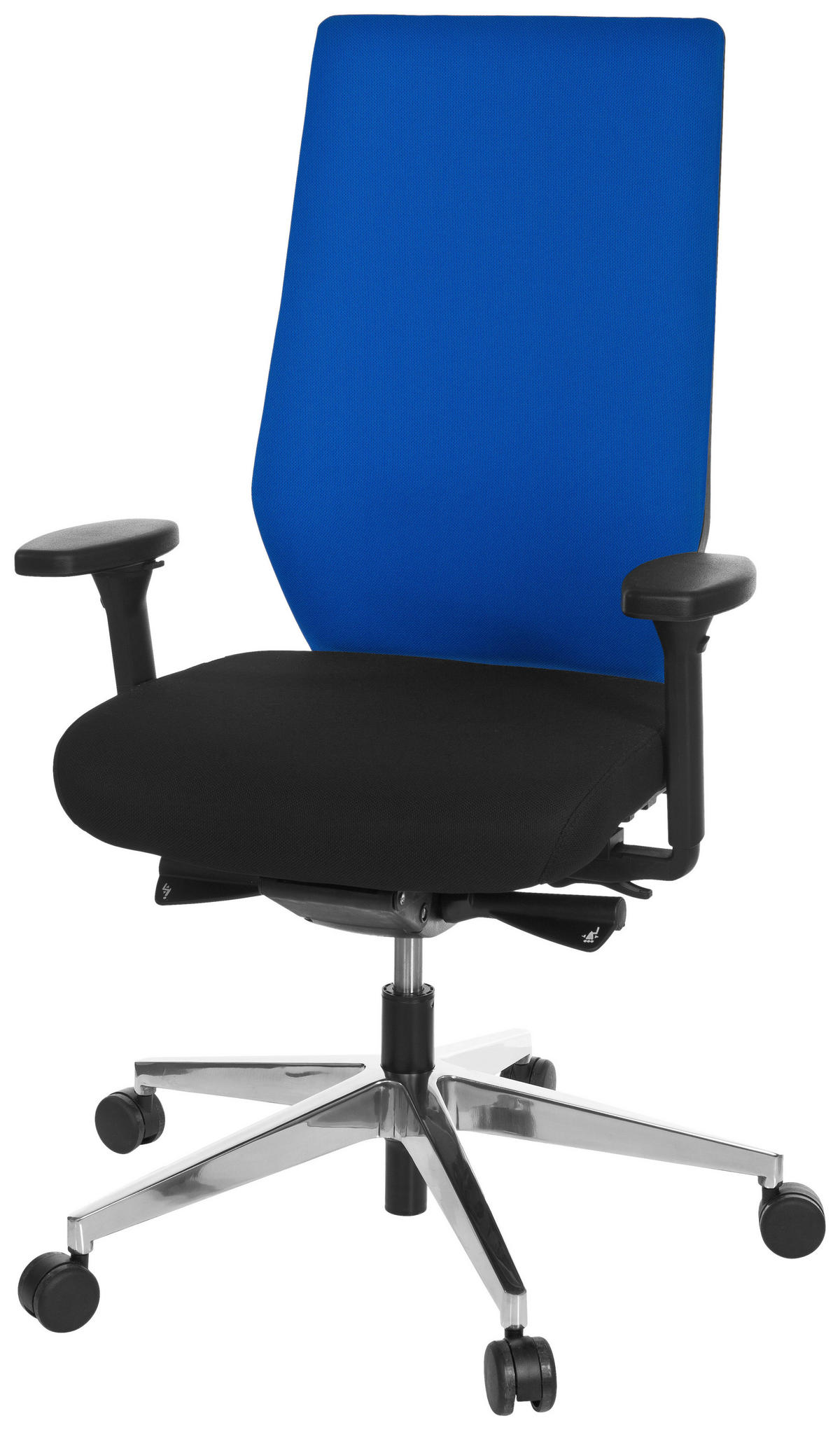 DREHSTUHL Flachgewebe Blau, Schwarz  - Chromfarben/Blau, MODERN, Kunststoff/Textil (60/123/53cm) - MID.YOU
