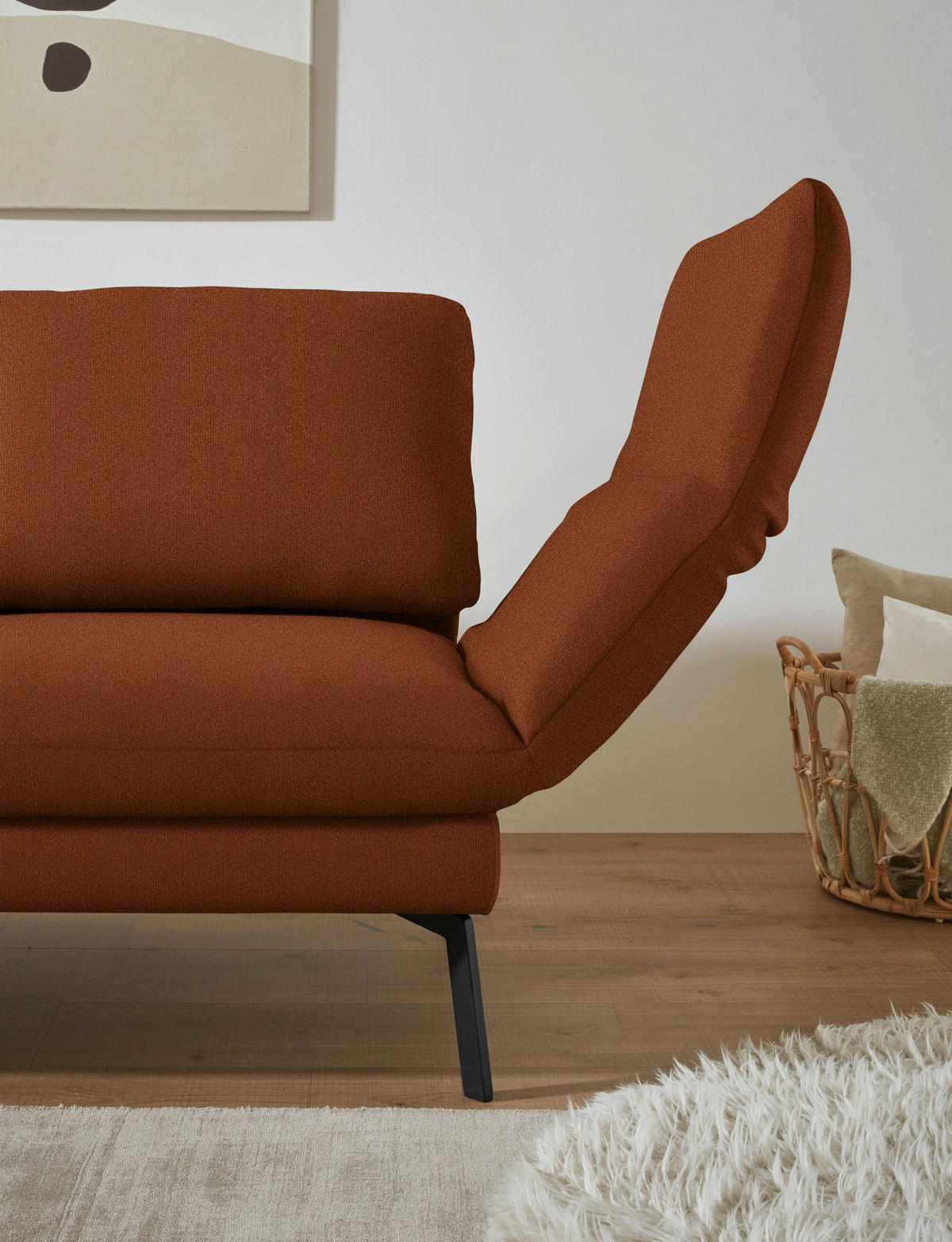 ECKSOFA  in Flachgewebe Kupferfarben  175-224/255-365 cm  - Schwarz/Kupferfarben, Design, Textil/Metall (175-224/255-365cm) - Dieter Knoll