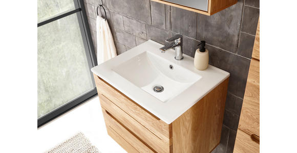 WASCHBECKEN 61/17/47 cm  - Weiß, Basics, Keramik (61/17/47cm) - Linea Natura