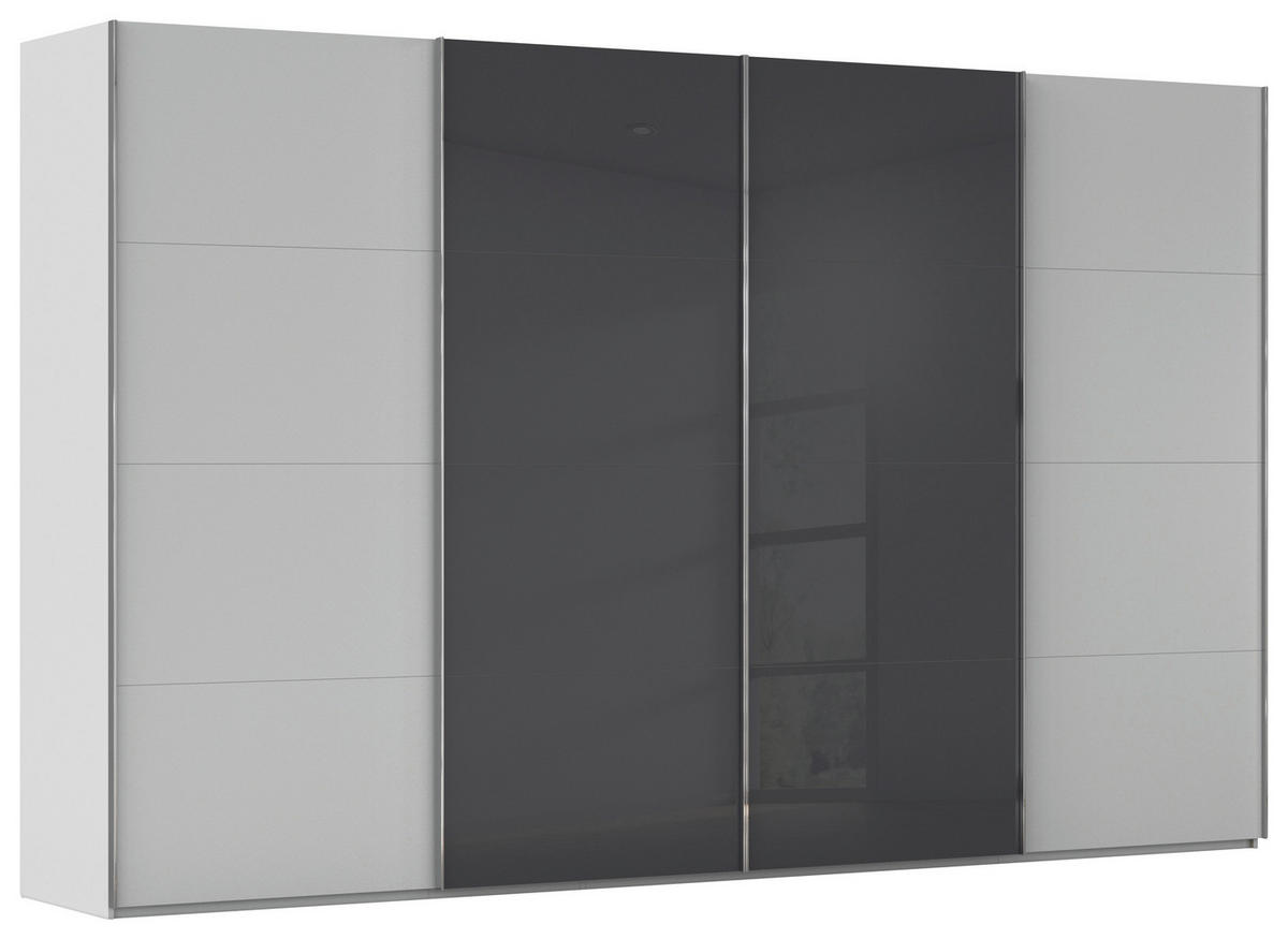 SCHWEBETÜRENSCHRANK 361/235/68 cm 4-türig  - Chromfarben, KONVENTIONELL, Glas/Holzwerkstoff (361/235/68cm) - Novel