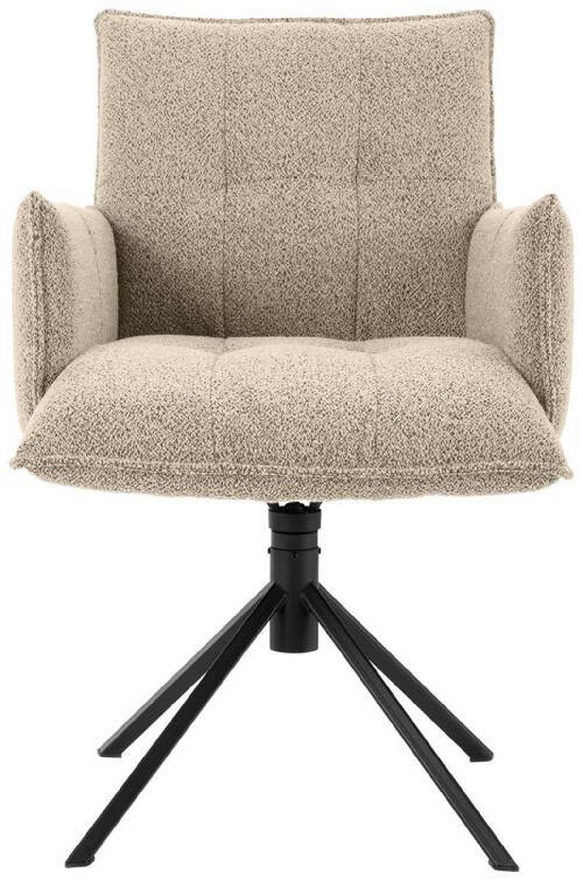 ARMLEHNSTUHL  in Flachgewebe  - Beige/Schwarz, Design, Textil/Metall (55/85/65cm) - Valnatura
