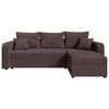 ECKSOFA Braun Cord  - Schwarz/Braun, KONVENTIONELL, Kunststoff/Textil (140/240cm) - Carryhome