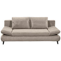 SCHLAFSOFA  mit Schlafen auf Sitzhöhe, Rücken echt Mikrofaser Beige  - Beige/Schwarz, KONVENTIONELL, Kunststoff/Textil (212/88/101cm) - MID.YOU