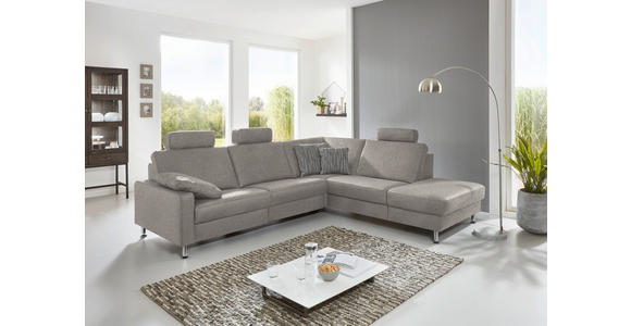 ECKSOFA in Mikrofaser Alufarben 275/242 cm - Alufarben, Design, Textil/Metall (275/242cm) - Dieter Knoll
