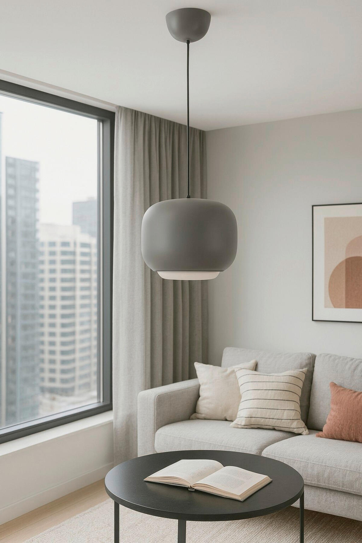 LED-HÄNGELEUCHTE Positano 30/30/26,3 cm  - Grau, Design, Kunststoff/Metall (30/30/26,3cm)
