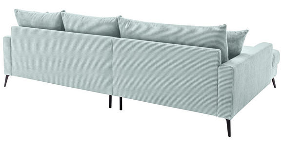 ECKSOFA  in Cord Blaugrau  173/280 cm  - Blaugrau/Schwarz, KONVENTIONELL, Textil/Metall (173/280cm) - Hom`in