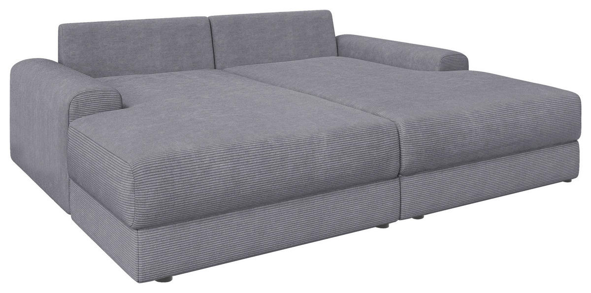 BIGSOFA Cord Dunkelgrau  - Dunkelgrau/Schwarz, MODERN, Kunststoff/Textil (234/93/190cm) - Carryhome