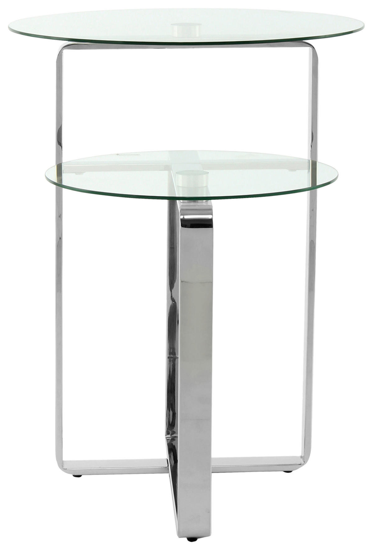 BEISTELLTISCH in Glas 46/46/60 cm  - Klar/Silberfarben, Design, Glas/Metall (46/46/60cm) - Kayoom