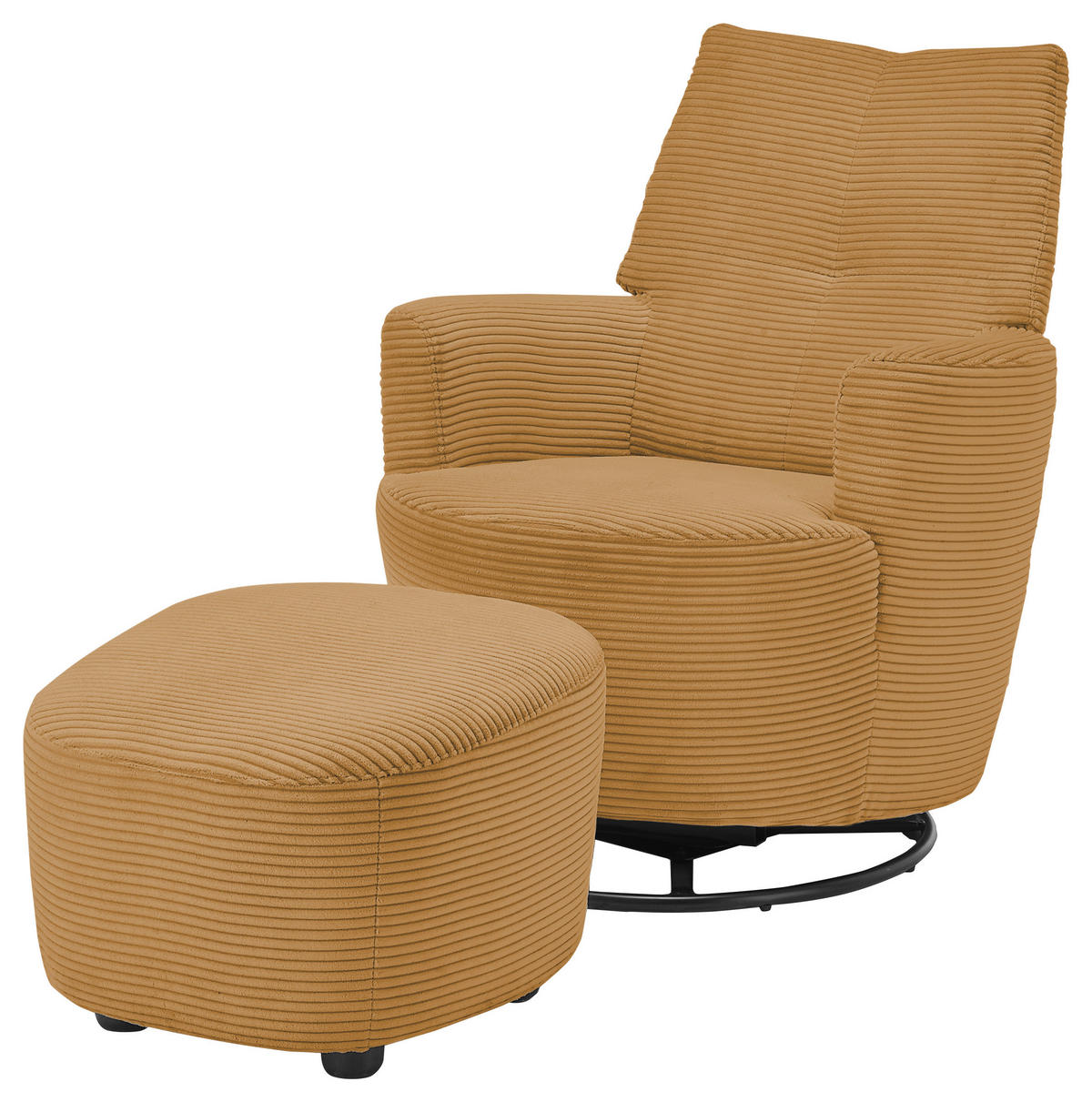 SESSEL Cord Honig    - Schwarz/Honig, Design, Textil/Metall (80/96/88cm) - SetOne by Musterring