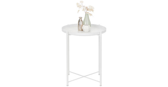 BEISTELLTISCH in Metall 47,5/47,5/53 cm - Weiß, Basics, Metall (47,5/47,5/53cm) - Carryhome
