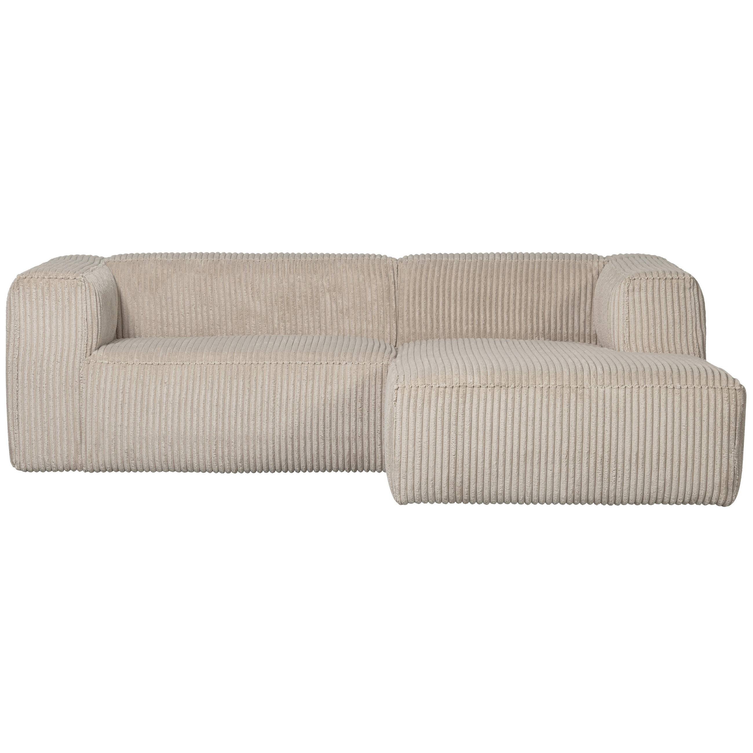 ECKSOFA Bean Beige Cord  - Beige/Schwarz, Design, Kunststoff/Textil (254/178cm) - Livetastic