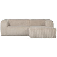 ECKSOFA Bean Beige Cord  - Beige/Schwarz, Design, Kunststoff/Textil (254/178cm) - Livetastic