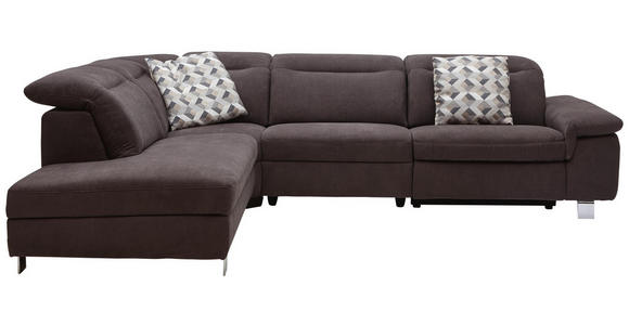 WOHNLANDSCHAFT in Textil Braun - Chromfarben/Braun, Design, Textil/Metall (231/305cm) - Dieter Knoll