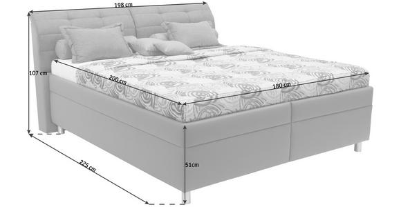 POLSTERBETT Matratze, gepolstertes Kopfteil, Lattenrost Braun 180/200 cm  - Alufarben/Braun, KONVENTIONELL, Textil (180/200cm) - Esposa
