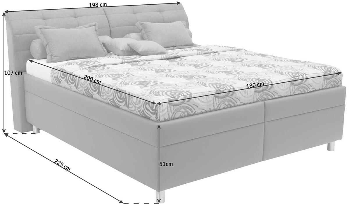 POLSTERBETT 180/200 cm  in Braun  - Alufarben/Braun, Konventionell, Textil (180/200cm) - Esposa