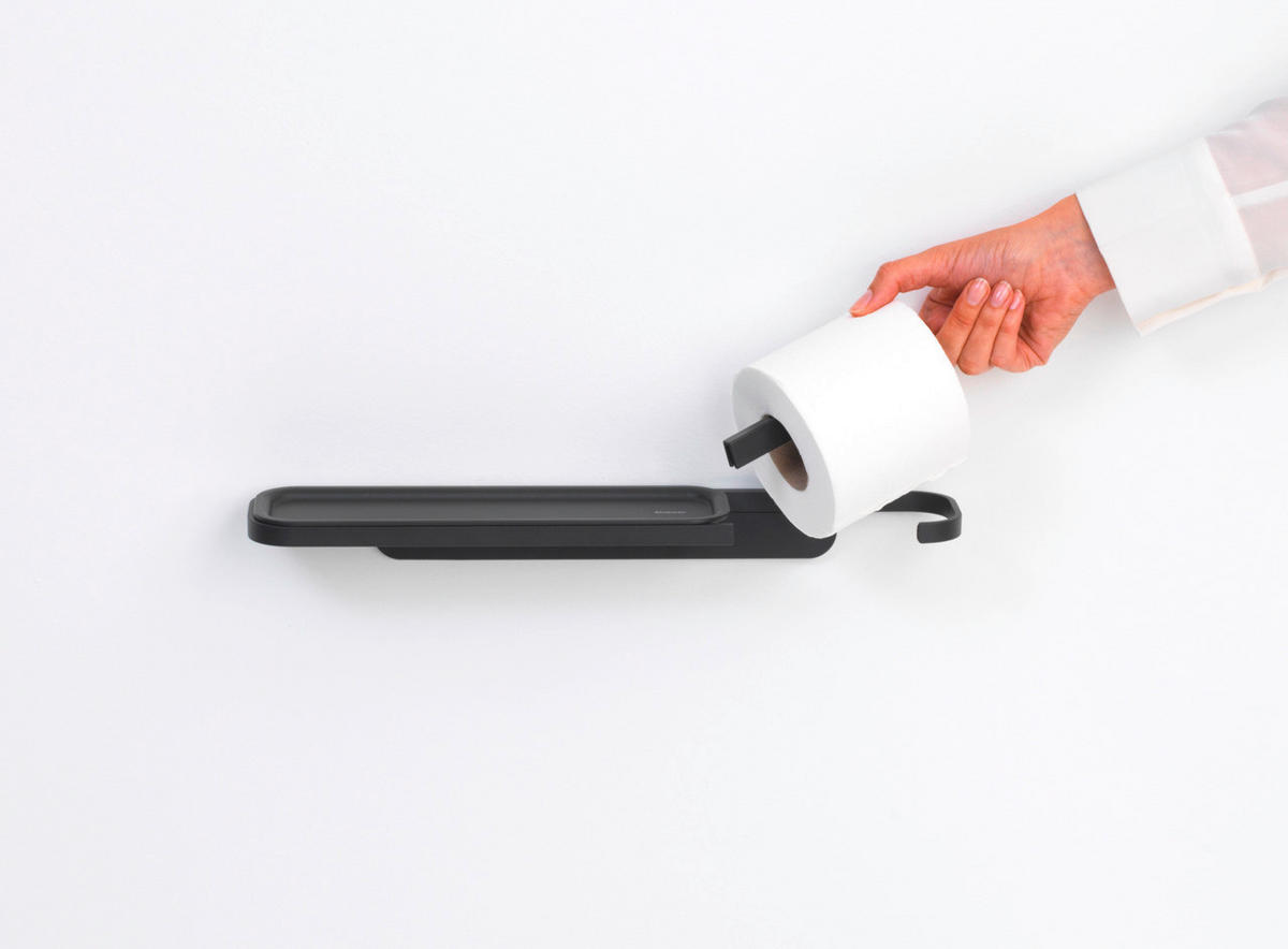 DRŽAČ TOALET-PAPIRA  crna  metal  - crna, Osnovno, metal (42,1/4.4/8.9cm) - Brabantia
