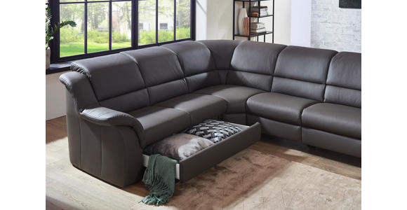 WOHNLANDSCHAFT in Leder Grau - Chromfarben/Grau, KONVENTIONELL, Leder/Kunststoff (324/260cm) - Cantus