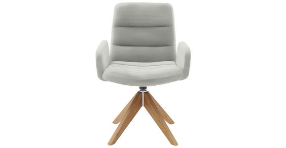 ARMLEHNSTUHL  in Cord  - Hellgrau/Naturfarben, Design, Holz/Textil (61/88/66cm) - Dieter Knoll