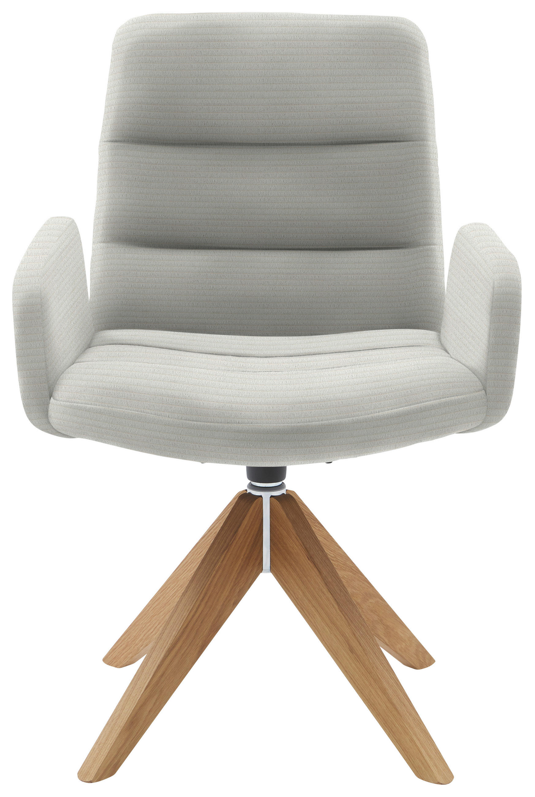 ARMLEHNSTUHL Cord  - Hellgrau/Naturfarben, Design, Holz/Textil (61/88/66cm) - Dieter Knoll