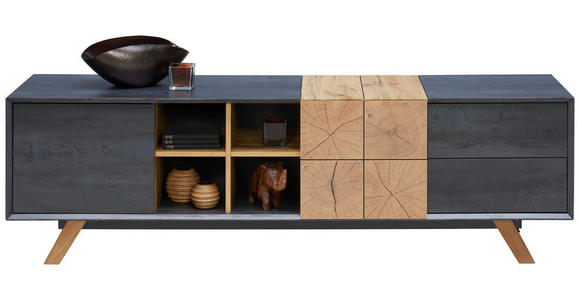 LOWBOARD in 180/55/40 cm - Eichefarben/Dunkelgrau, Design (180/55/40cm) - Carryhome