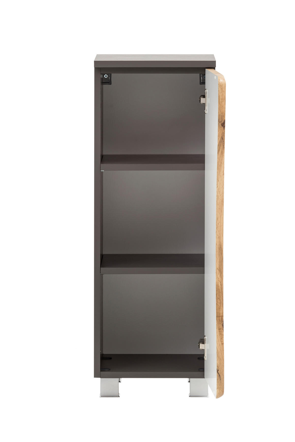 UNTERSCHRANK 30/79/35 cm   - Eiche Wotan/Silberfarben, Natur, Holzwerkstoff/Kunststoff (30/79/35cm) - Xora