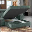 ECKSOFA in Velours Mintgrün  - Schwarz/Mintgrün, Design, Textil/Metall (267/181cm) - Carryhome