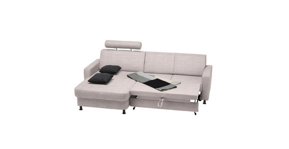 ECKSOFA in Webstoff Hellrosa  - Hellrosa/Schwarz, Design, Kunststoff/Textil (165/257cm) - Xora