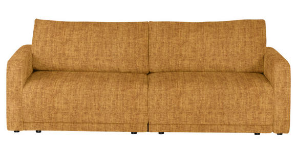 2,5-SITZER  in Velours Goldfarben  - Goldfarben/Schwarz, Design, Kunststoff/Textil (240/70/125cm) - Xora