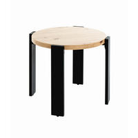 BEISTELLTISCH 50/50/46 cm Eichefarben rund  - Eichefarben/Schwarz, Trend, Holzwerkstoff/Metall (50/50/46cm)
