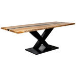 ESSTISCH 220/76/100 cm Echtholz  Holz, Metall rechteckig Schwarz, Akaziefarben  - Schwarz/Akaziefarben, LIFESTYLE, Holz/Metall (220/76/100cm) - Landscape