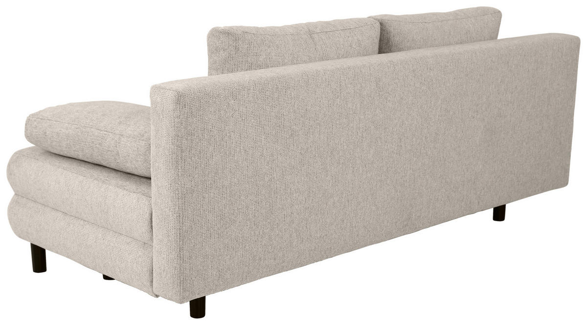 SCHLAFSOFA Webstoff Graubraun  - Graubraun/Schwarz, Design, Textil/Metall (197/84/92,5cm) - home24